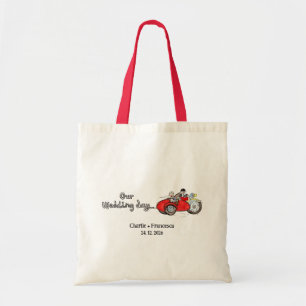 Bolso De Tela Boda en moto y sidecar