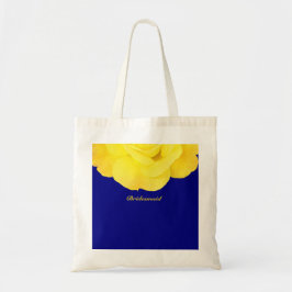 Bolso De Tela Boda floral azul de la Marina Amarilla