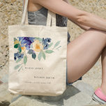 Bolso De Tela Boda floral de color azul rubio amarillo<br><div class="desc">Si necesitas más personalización,  por favor,  no dudes en enviarme un mensaje a yellowfebstudio@gmail.com.</div>
