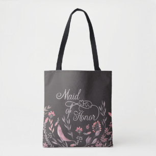 Bolso De Tela boda floral "Maid of Honor"