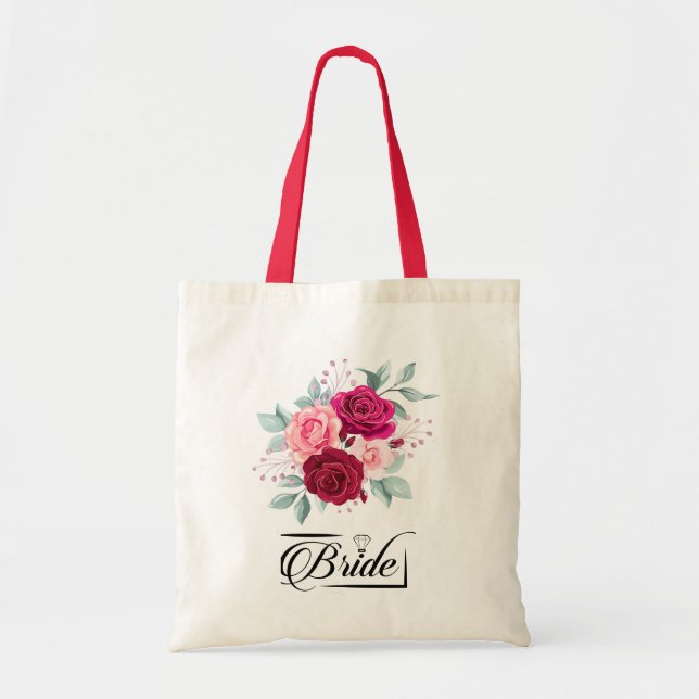 Bolso De Tela Boda floral Node Tote Bag (Frente)