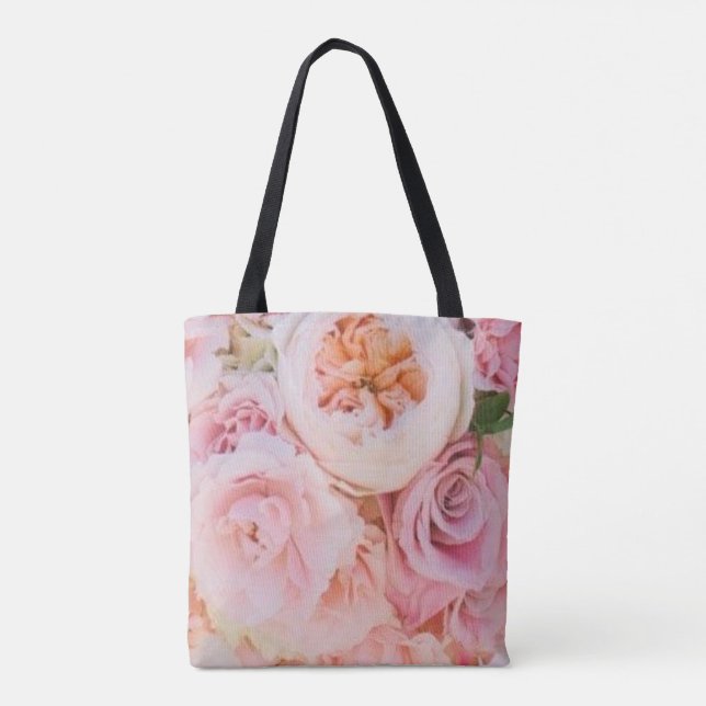 Bolso De Tela Boda Floral Rosa (Reverso)