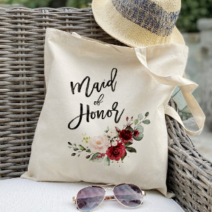 Bolso De Tela Boda floral Rosa Borgoña dama de honor