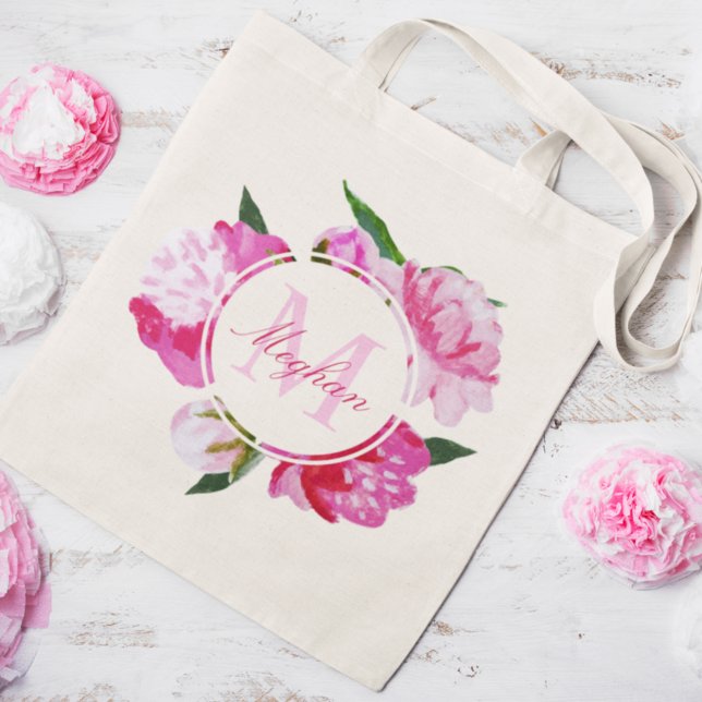 Bolso De Tela Boda floral rosa de Fuchsia moderna (Subido por el creador)