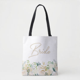Bolso De Tela Boda floral Tote LADRILLO