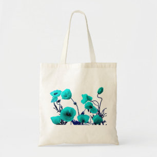 Bolso De Tela Boda floral turquesa de adormidera