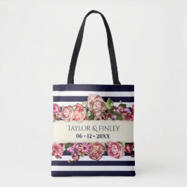 Bolso De Tela Boda Floral Vintage Moderna Personalizable con Ray