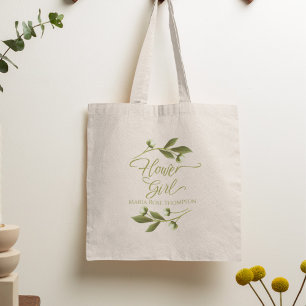 Bolso De Tela Boda Flower Girl Floral Personalizada Hermosa