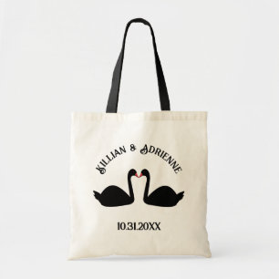 Bolso De Tela Boda gótico besando a Personalizado de cisnes negr