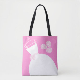 Bolso De Tela Boda Gown Pink Mother Brie texto de espalda
