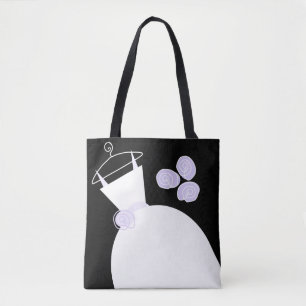 Bolso De Tela Boda Gown Purple Mother Brie texto negro pastel