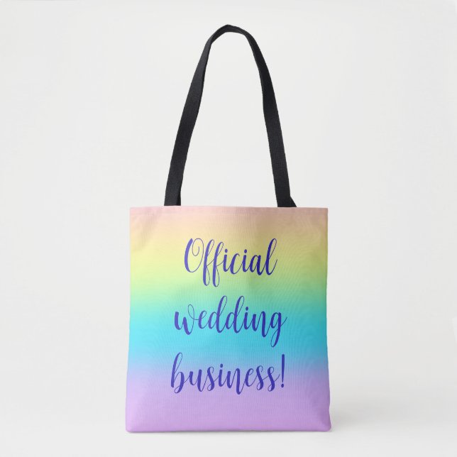 Bolso De Tela Boda gradiente gradiente arcoiris pastel (Anverso)