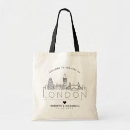 Bolso De Tela Boda londinense Stylized Skyline Tote Bag