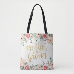 Bolso De Tela Boda Madre de la Moda Groom Floral acuarela