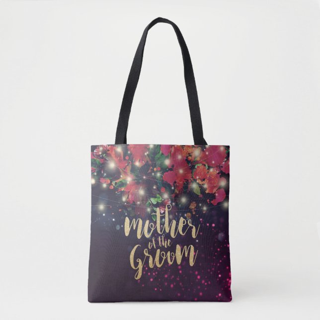 Bolso De Tela Boda Madre de las luces de cuerdas florales de Gro (Anverso)