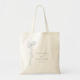 Bolso De Tela Boda Minimal Simple Azul Oscuro Coquette Lazo