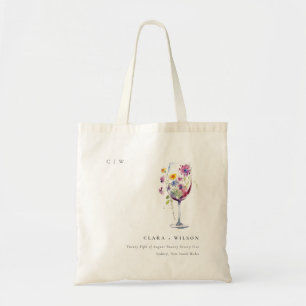 Bolso De Tela Boda mínimo de acuarela de vidrio floral