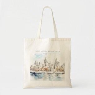 Bolso De Tela Boda mínimo de la acuarela de Kansas City Missouri