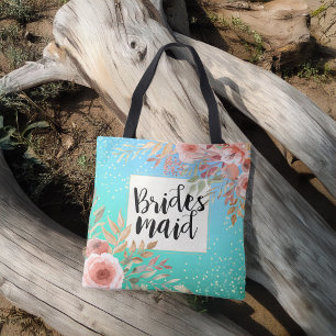 Bolso De Tela Boda Moda de la dama de honor con puntos Verde azu