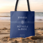 Bolso De Tela Boda Náutica Partido Bridal Madre de la Novia<br><div class="desc">La fiesta nupcial con el tema náutico que personalizar para cada uno de los miembros de tu fiesta nupcial. El texto del personalizado incluye el nombre de su invitado, su rol o relación y, el nombre de la novia y el novio y la fecha de su boda. Si quieres aventurarte...</div>