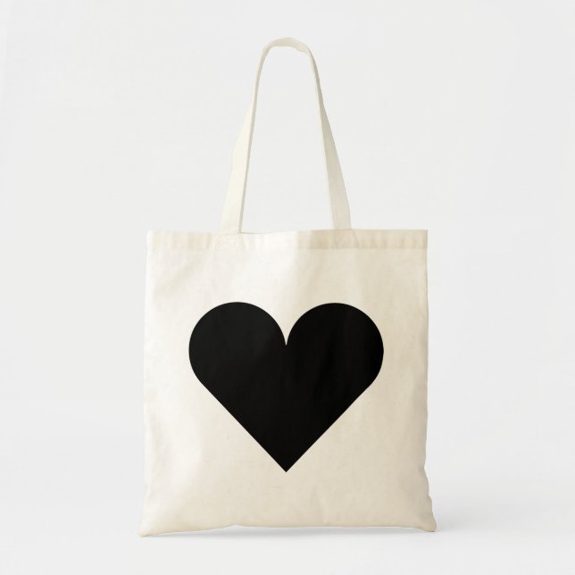 Bolso De Tela Boda negra del corazón (Frente)