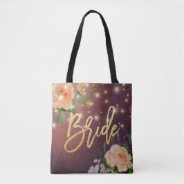 Bolso De Tela Boda Novias Borgoña Moda Floral Luz de cuerdas