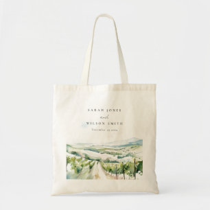Bolso De Tela Boda paisaje viñedo acuarela pastel suave