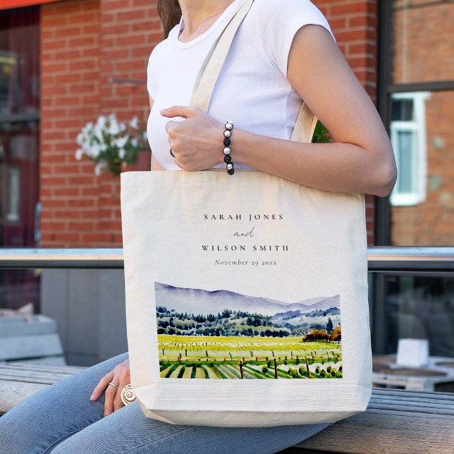 Bolso De Tela Boda paisajístico de viñedos de Napa Valley Waterc (Subido por el creador)