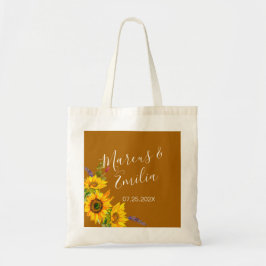 Bolso De Tela Boda personalizada de girasoles de otoño