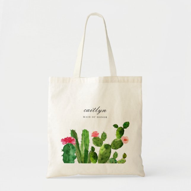 Bolso De Tela Boda personalizado Cactus Garden (Frente)