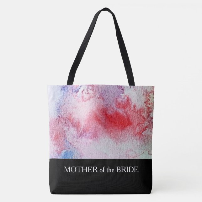 Bolso De Tela Boda personalizado de texto personalizado de acuar (Anverso)