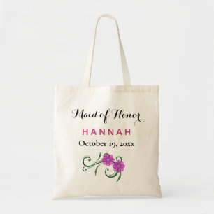 Bolso De Tela Boda rosa de la tipografía moderna de honor