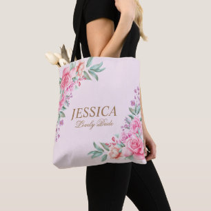 Bolso De Tela Boda rosa floral