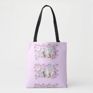 Bolso De Tela Boda rosa y blanco personalizado Tote Bag
