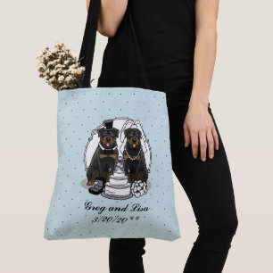 Bolso De Tela Boda Rottweilers Bride y Groom Dogs Cute