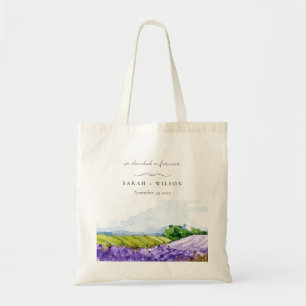 Bolso De Tela Boda Rústico Elegante de Campos de Lavanda de Acua