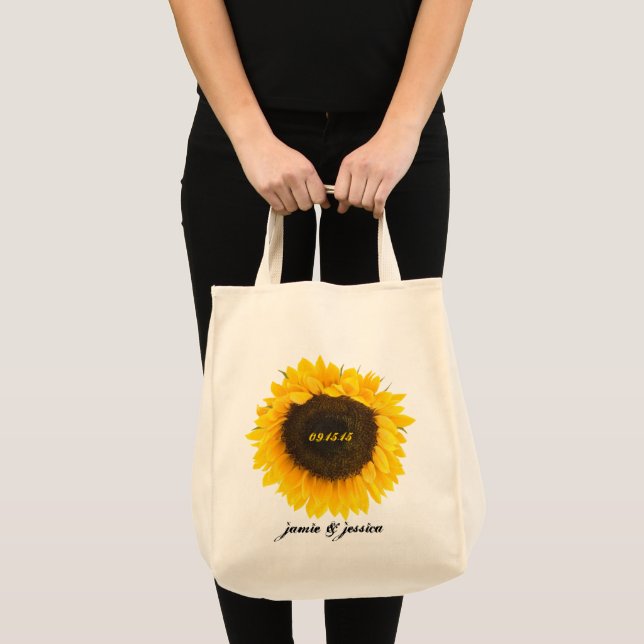 Bolso De Tela Boda Sunflower Date Honeymoon Beach Bag (Anverso (producto))