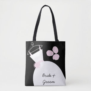 Bolso De Tela Boda vestido con traje de novia rosado Groom por t
