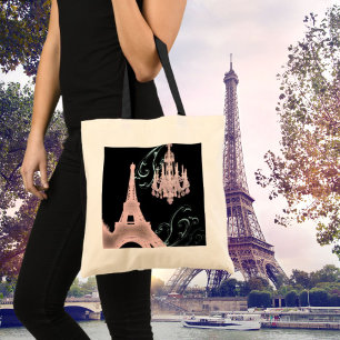 Bolso De Tela Boda vintage de la Torre Eiffel de París