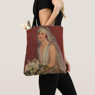 Bolso De Tela Boda Vintage, Retrato Nupcial de Novia Victoriana