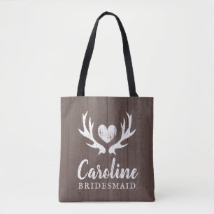 Bolso De Tela Bodas antiguas novias camaradas venados de madera