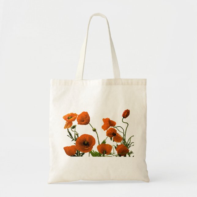 Bolso De Tela Bodas florales Noviembre Regalo Favor Naranja Popp (Frente)