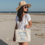 Bolso De Tela Bodega costera Blue Ocean Bachelorette fin de sema<br><div class="desc">Para terminar, el hotel cuenta con una bachillerato que combina el encanto de la costa con el encanto de lo salvaje del oeste. Esta bolsa de tote Coastal Cowboy ofrece una divertida combinación de elementos de playa y vaquero. Con gráficos vibrantes de costas arenosas, tablas de surf y gorras de...</div>