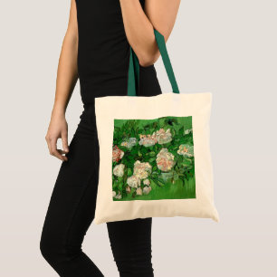 Bolso De Tela Bodegón: Rosas rosadas de Vincent van Gogh