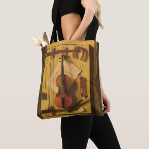 Bolso De Tela Bodegón Violín y Música de William Harnett