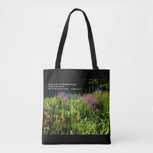 Bolso De Tela Bog Garden con 1 Corinthians 3:7