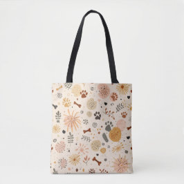 Bolso De Tela Bohemian Pet Carrier Tote | Terracotta Paw Prints