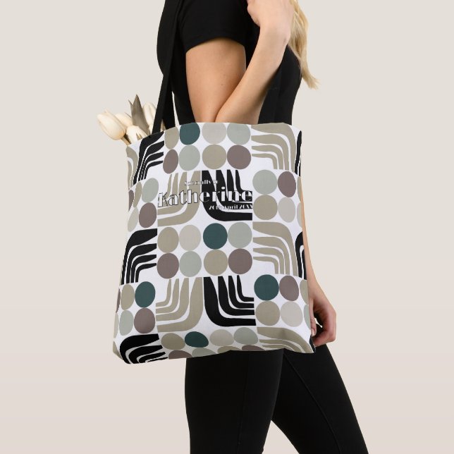 Bolso De Tela Bohemio Blanco Negro Gris (Detalle)