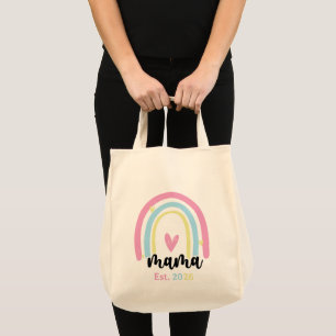 Bolso De Tela Boho Arcoíris Personalizado Mama Año de Fundación 