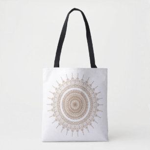 Bolso De Tela Boho blanco bohemiano de Mandala